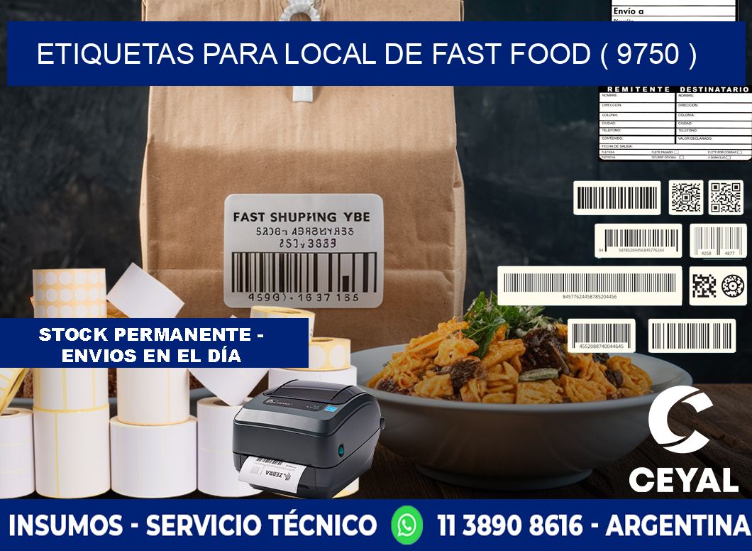 ETIQUETAS PARA LOCAL DE FAST FOOD ( 9750 )