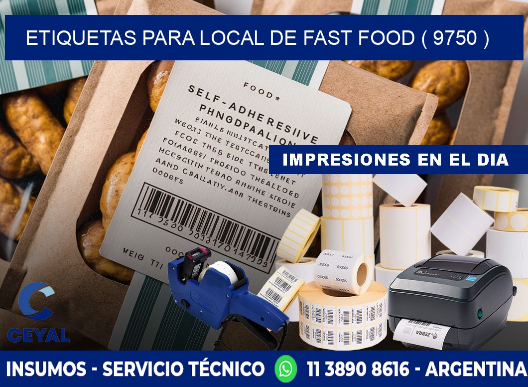 ETIQUETAS PARA LOCAL DE FAST FOOD ( 9750 )