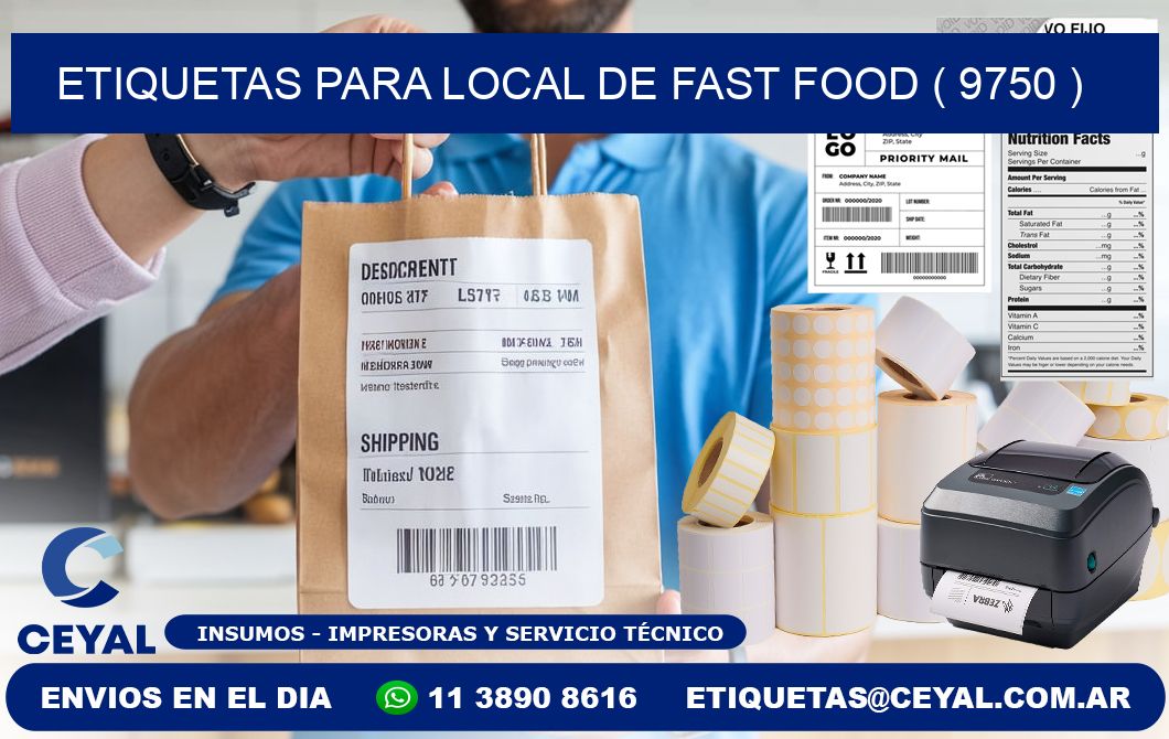 ETIQUETAS PARA LOCAL DE FAST FOOD ( 9750 )