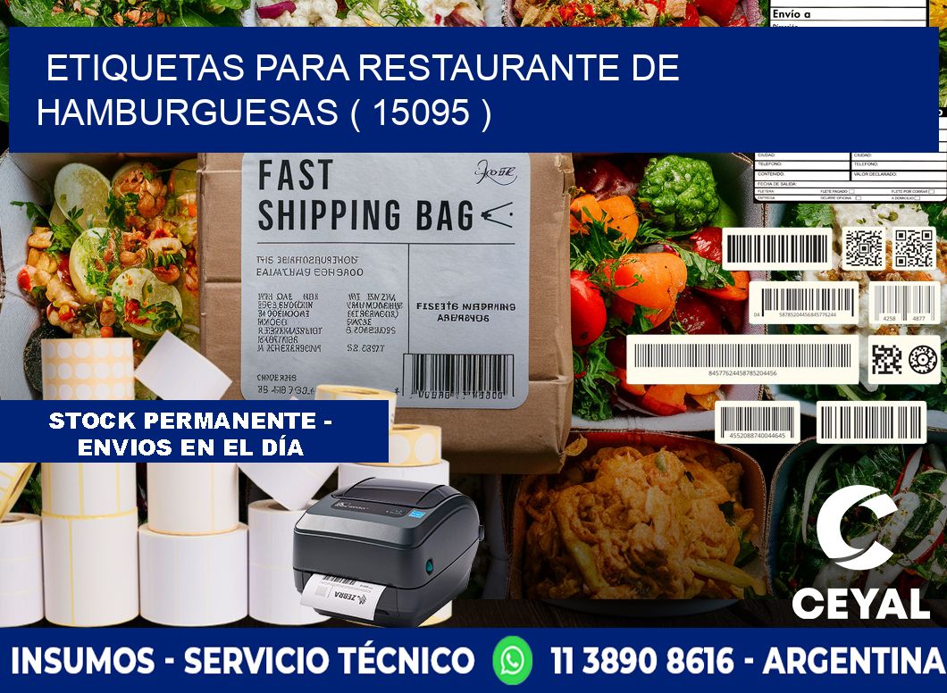 ETIQUETAS PARA RESTAURANTE DE HAMBURGUESAS ( 15095 )