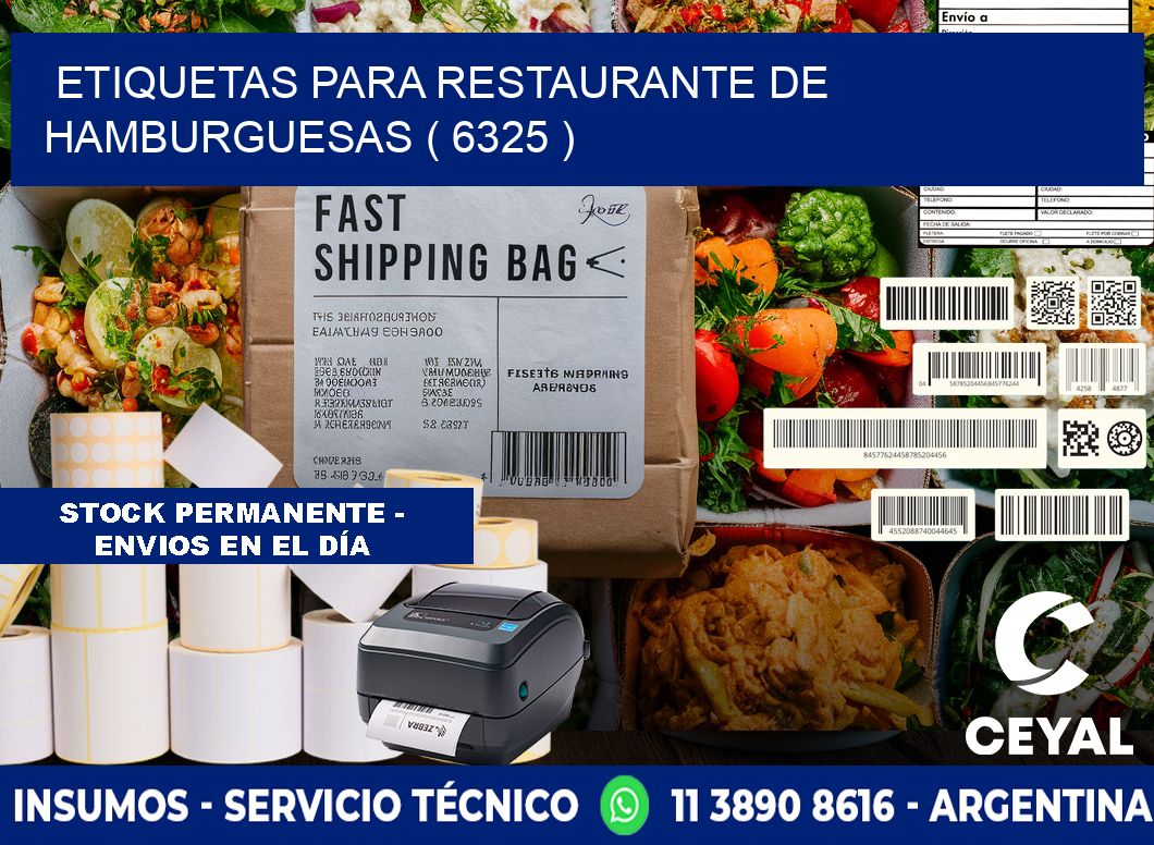 ETIQUETAS PARA RESTAURANTE DE HAMBURGUESAS ( 6325 )