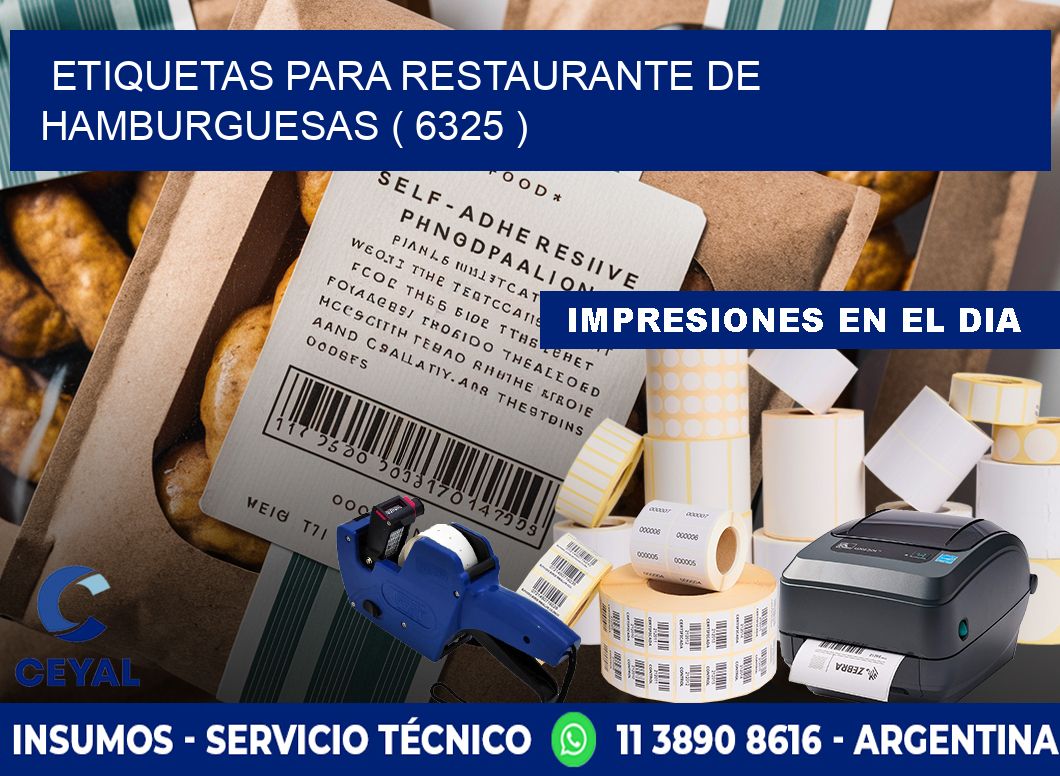 ETIQUETAS PARA RESTAURANTE DE HAMBURGUESAS ( 6325 )