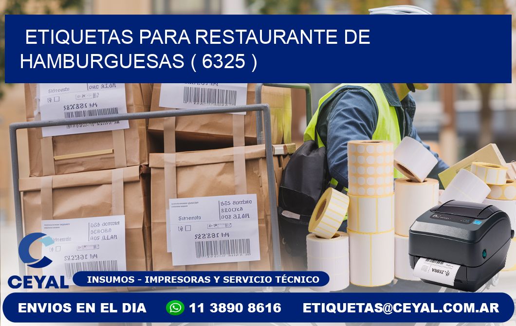 ETIQUETAS PARA RESTAURANTE DE HAMBURGUESAS ( 6325 )