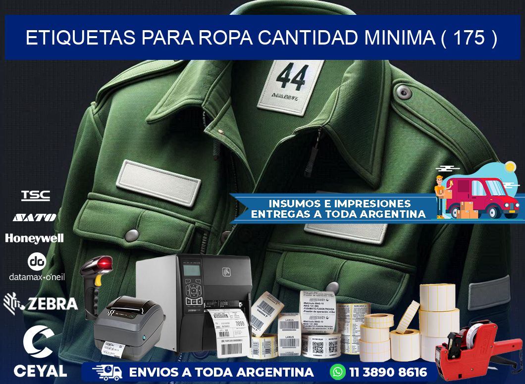 ETIQUETAS PARA ROPA CANTIDAD MINIMA ( 175 )