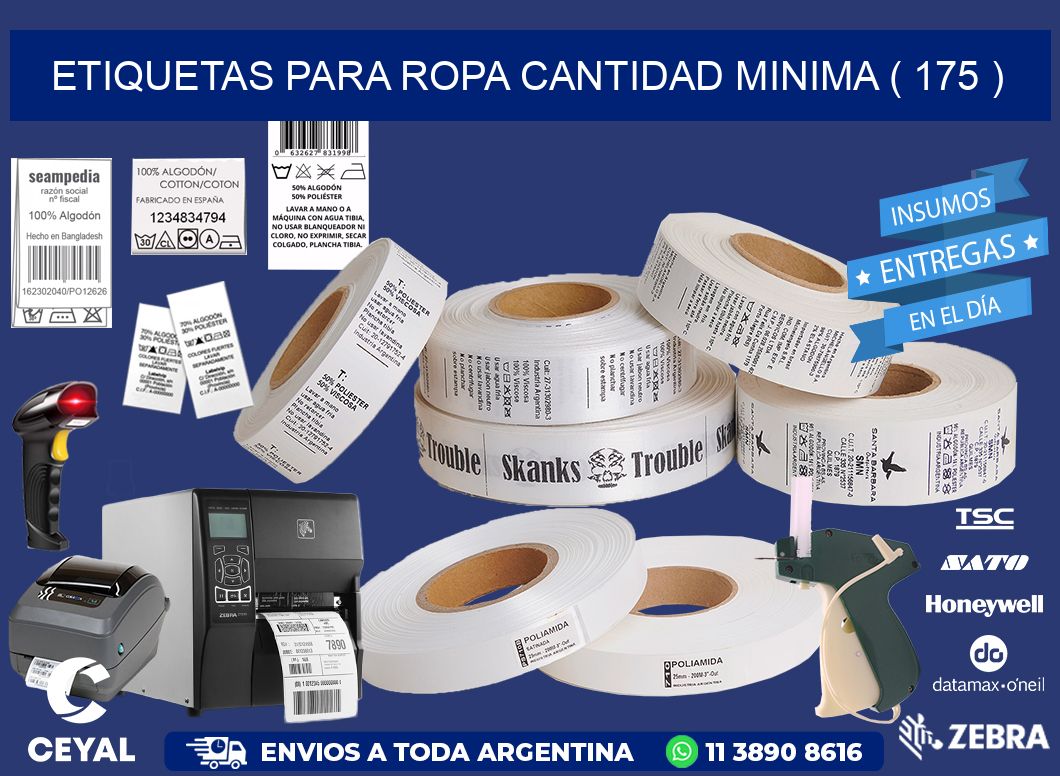 ETIQUETAS PARA ROPA CANTIDAD MINIMA ( 175 )