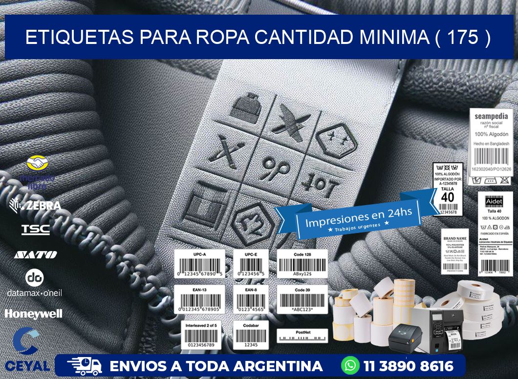 ETIQUETAS PARA ROPA CANTIDAD MINIMA ( 175 )