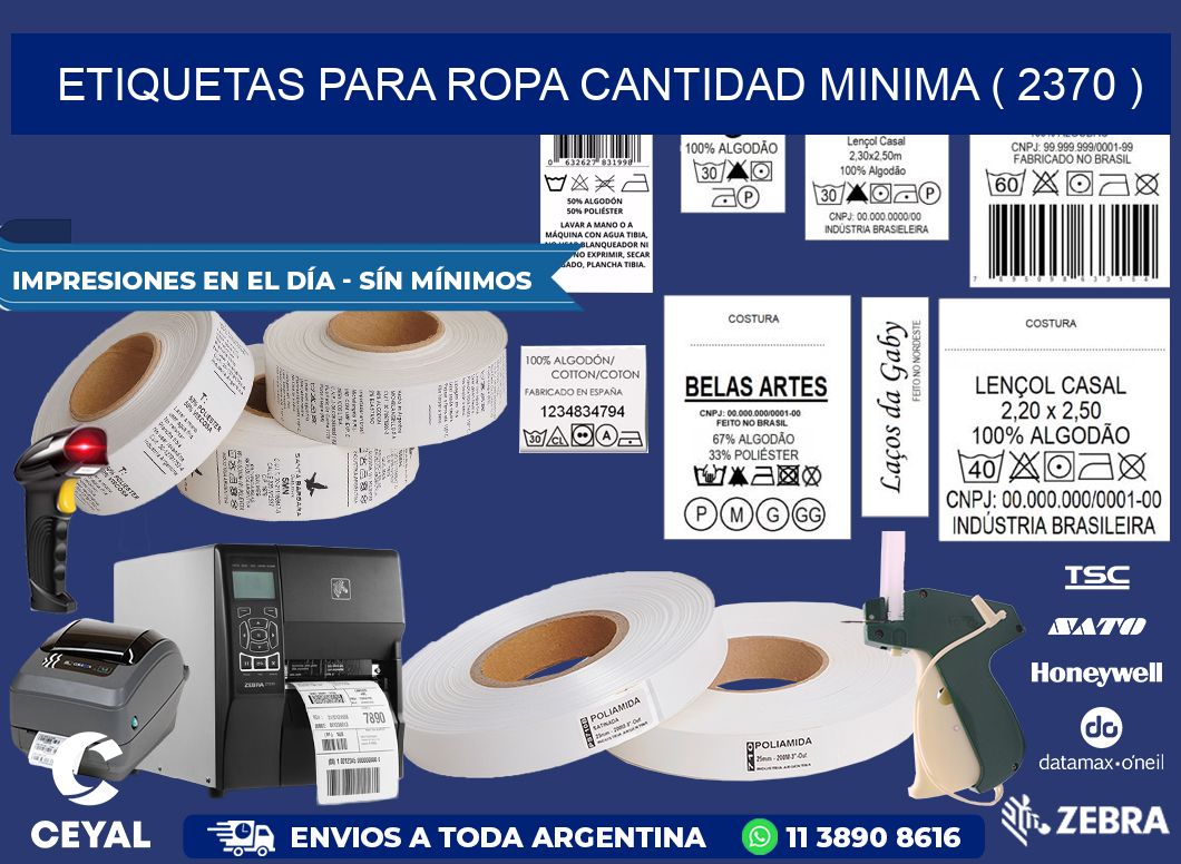 ETIQUETAS PARA ROPA CANTIDAD MINIMA ( 2370 )