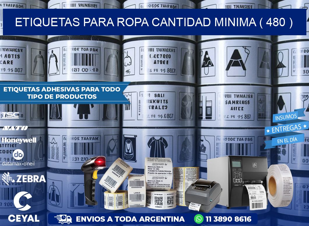 ETIQUETAS PARA ROPA CANTIDAD MINIMA ( 480 )