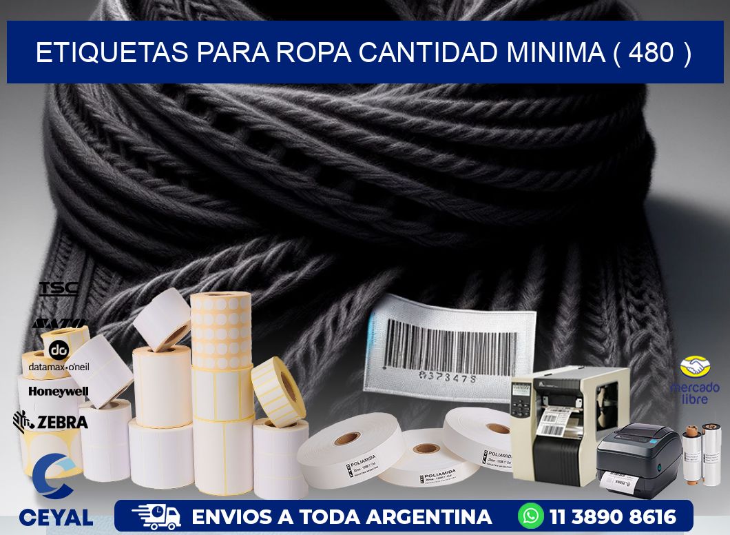 ETIQUETAS PARA ROPA CANTIDAD MINIMA ( 480 )