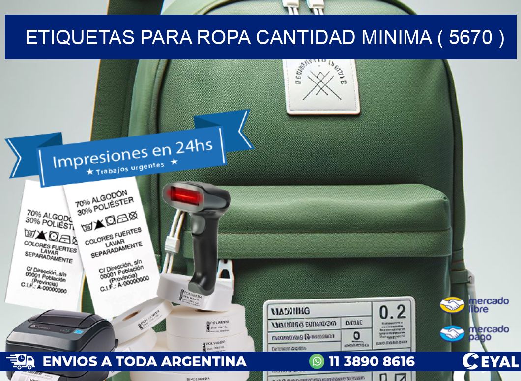 ETIQUETAS PARA ROPA CANTIDAD MINIMA ( 5670 )