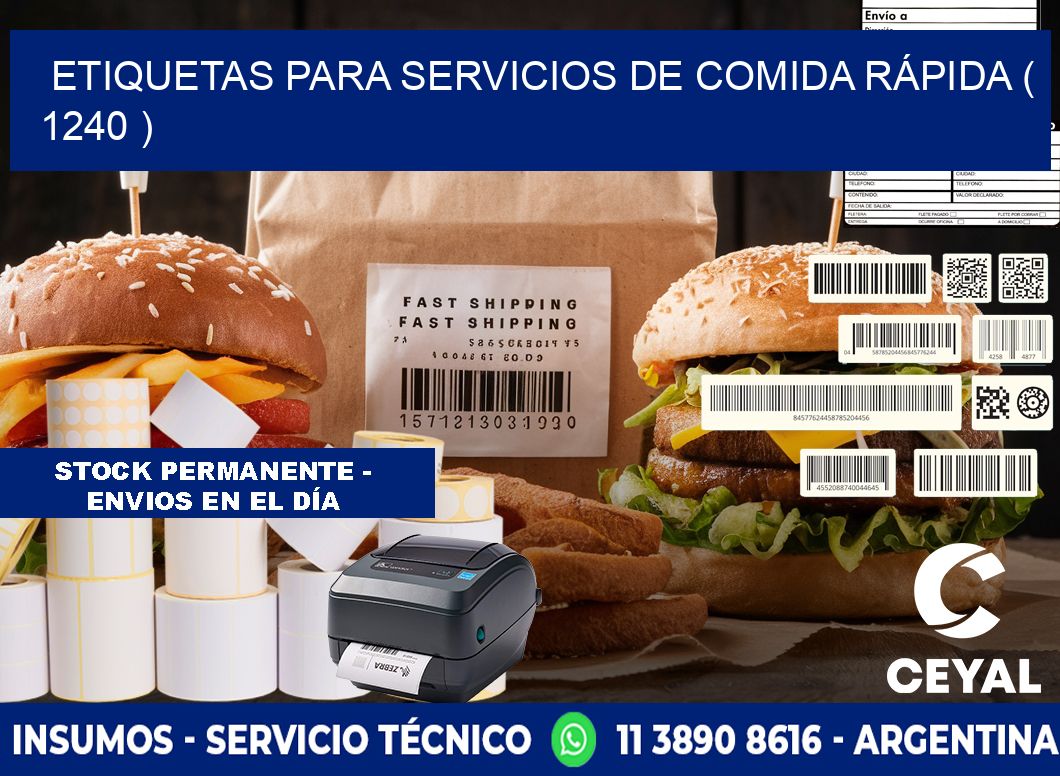 ETIQUETAS PARA SERVICIOS DE COMIDA RÁPIDA ( 1240 )