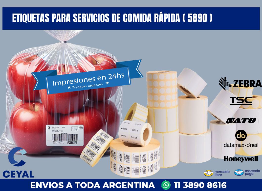 ETIQUETAS PARA SERVICIOS DE COMIDA RÁPIDA ( 5890 )