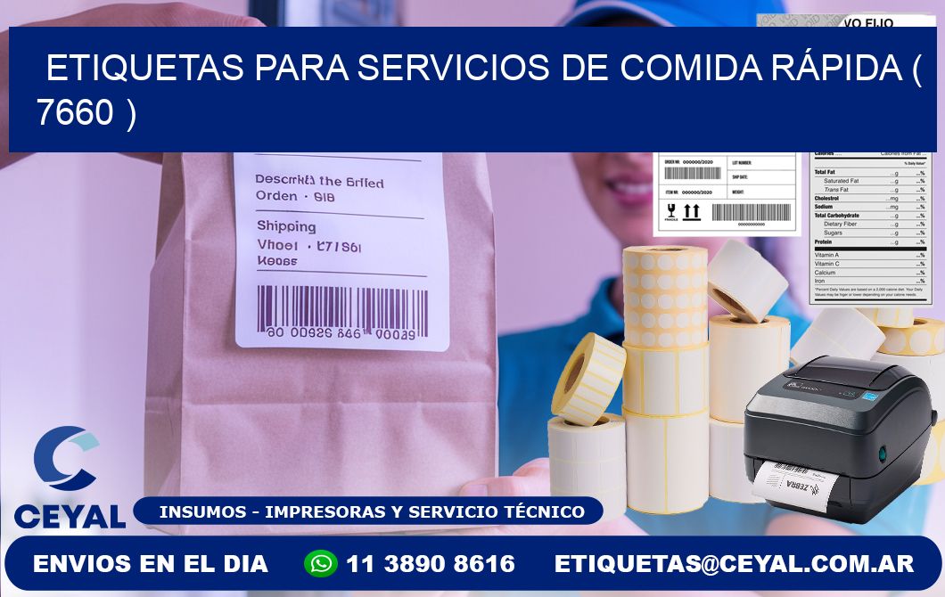 ETIQUETAS PARA SERVICIOS DE COMIDA RÁPIDA ( 7660 )