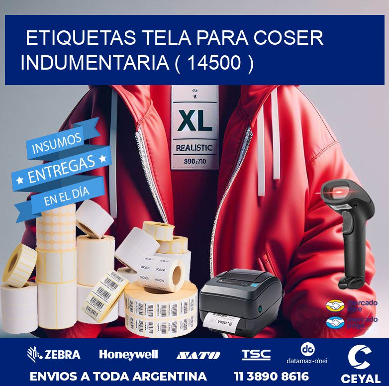 ETIQUETAS TELA PARA COSER INDUMENTARIA ( 14500 )