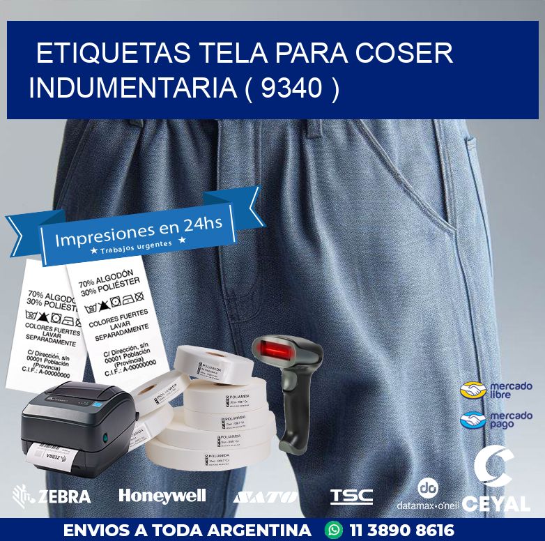 ETIQUETAS TELA PARA COSER INDUMENTARIA ( 9340 )