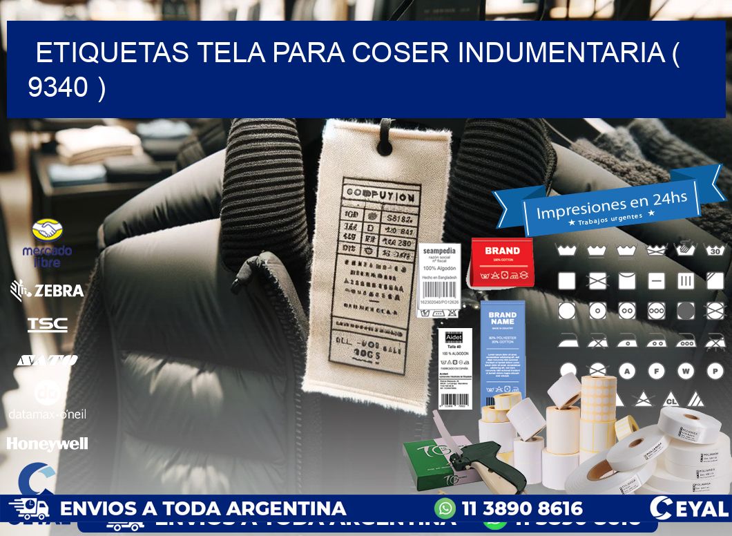 ETIQUETAS TELA PARA COSER INDUMENTARIA ( 9340 )