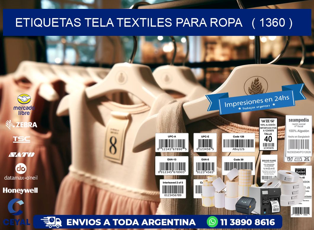 ETIQUETAS TELA TEXTILES PARA ROPA   ( 1360 )