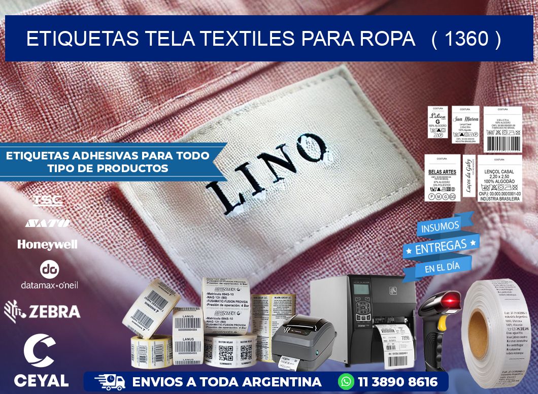 ETIQUETAS TELA TEXTILES PARA ROPA   ( 1360 )