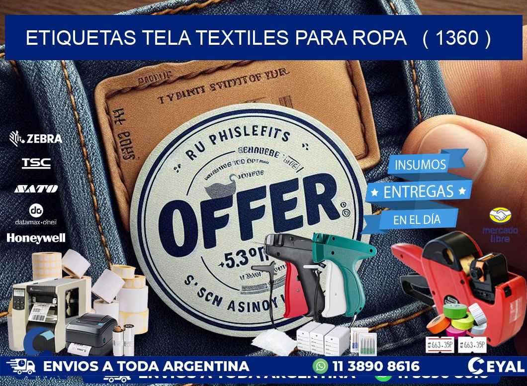 ETIQUETAS TELA TEXTILES PARA ROPA   ( 1360 )