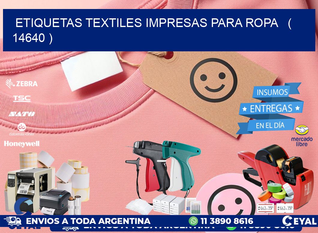 ETIQUETAS TEXTILES IMPRESAS PARA ROPA   ( 14640 )