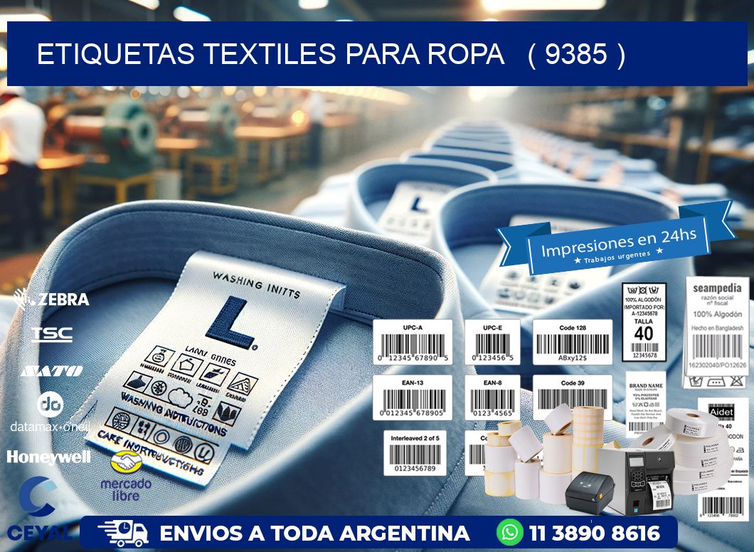 ETIQUETAS TEXTILES PARA ROPA   ( 9385 )