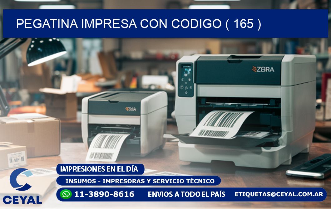 PEGATINA IMPRESA CON CODIGO ( 165 )