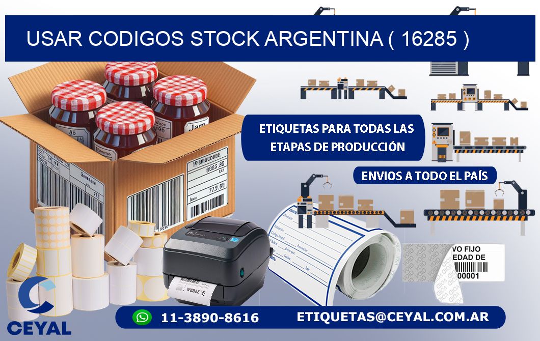 USAR CODIGOS STOCK ARGENTINA ( 16285 )