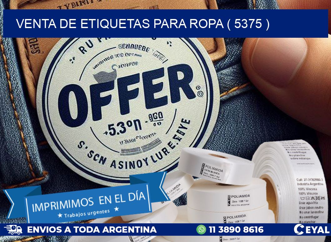 VENTA DE ETIQUETAS PARA ROPA ( 5375 )