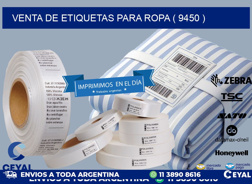 VENTA DE ETIQUETAS PARA ROPA ( 9450 )