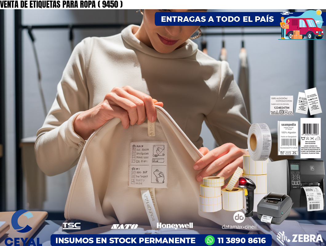 VENTA DE ETIQUETAS PARA ROPA ( 9450 )