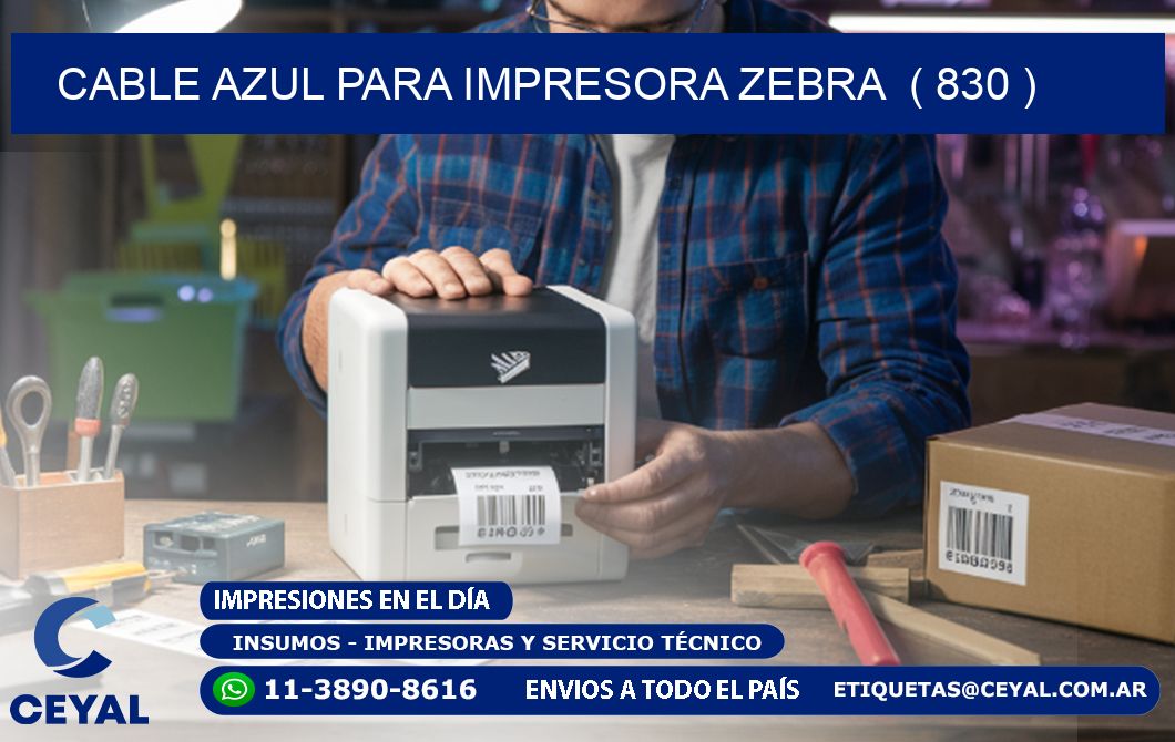 cable azul para impresora zebra  ( 830 )