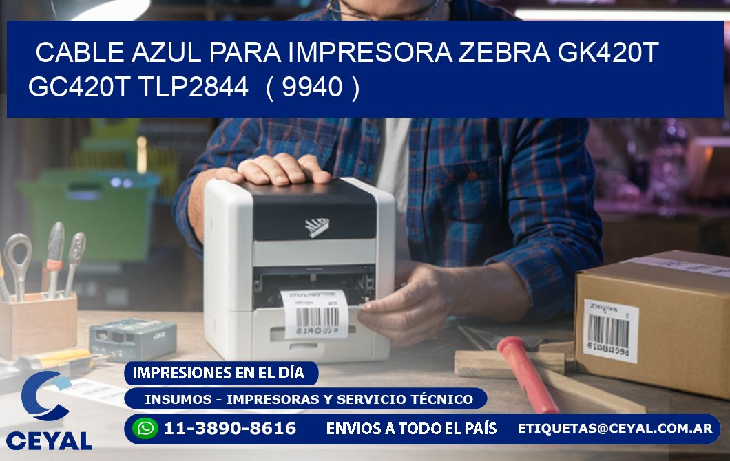 cable azul para impresora zebra GK420T GC420T TLP2844  ( 9940 )