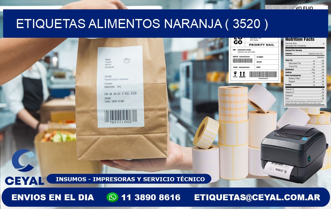 etiquetas alimentos naranja ( 3520 )