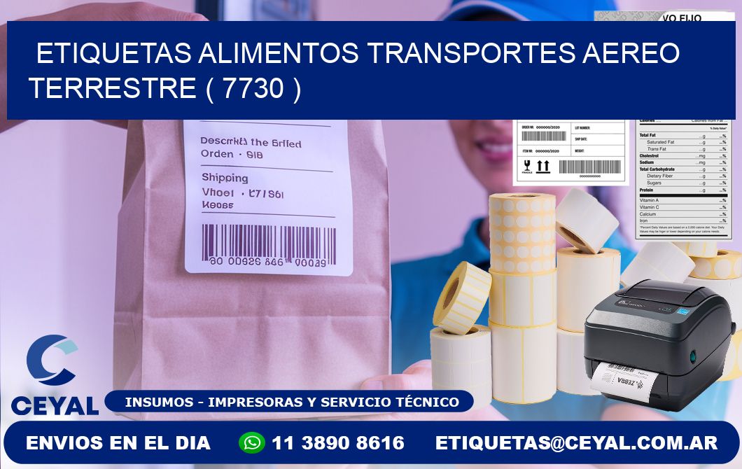 etiquetas alimentos transportes aereo terrestre ( 7730 )