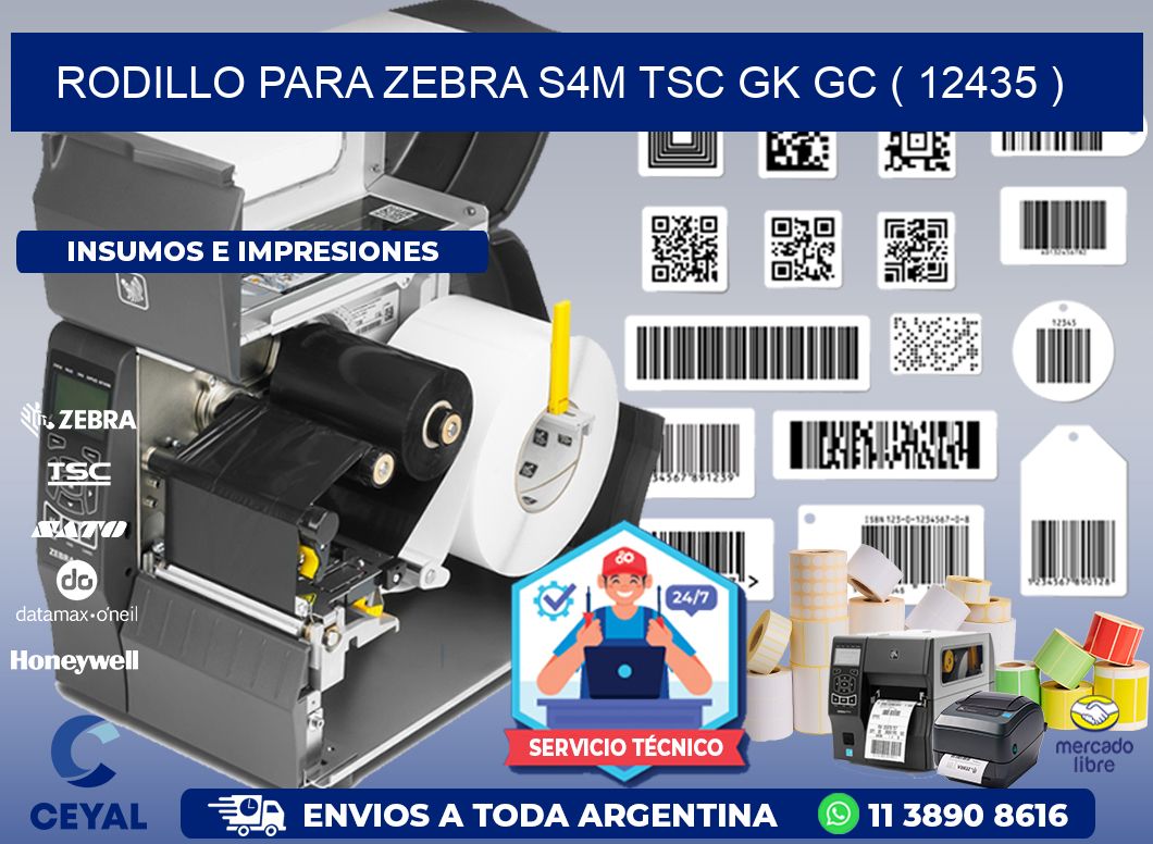 rodillo para zebra S4M TSC GK GC ( 12435 )