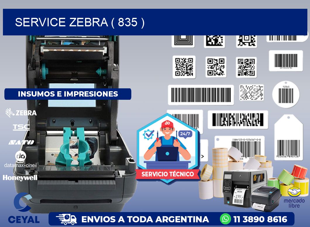 service zebra ( 835 )