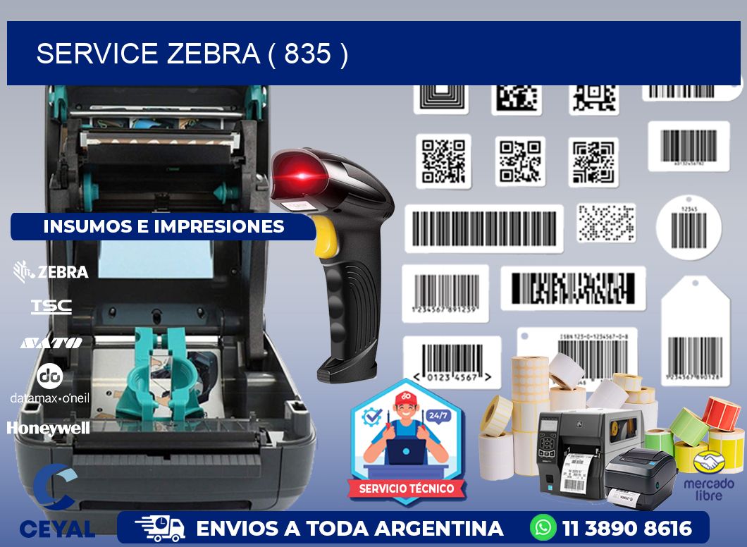 service zebra ( 835 )