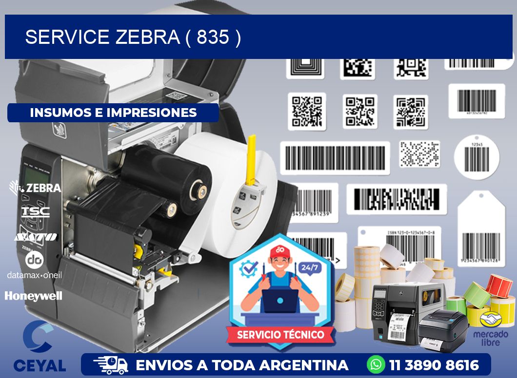 service zebra ( 835 )