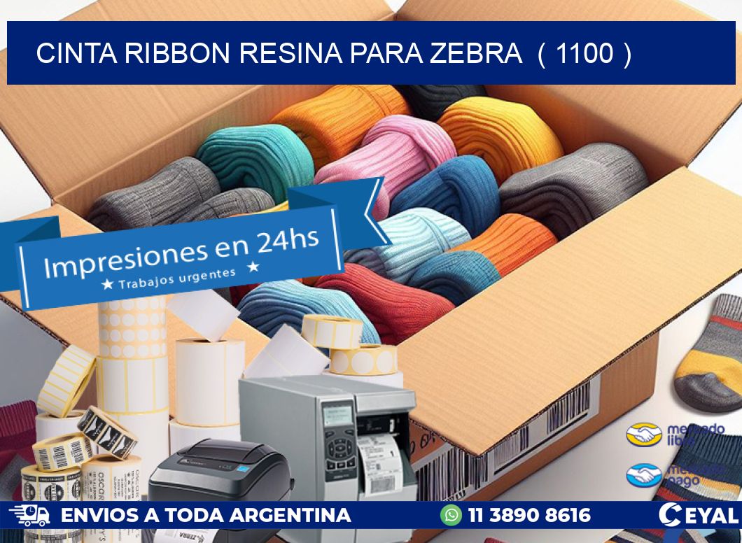 CINTA RIBBON RESINA PARA ZEBRA  ( 1100 )