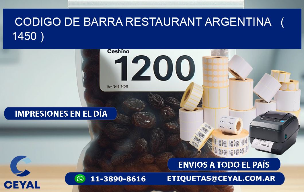 CODIGO DE BARRA RESTAURANT ARGENTINA   ( 1450 )