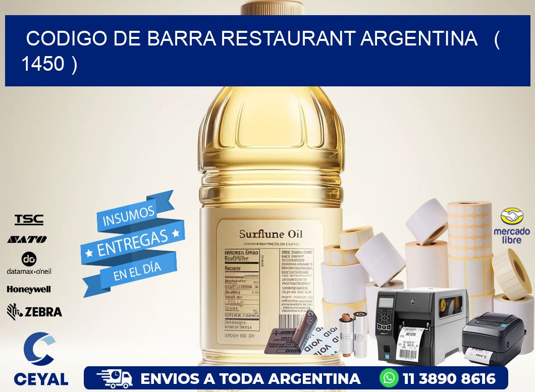 CODIGO DE BARRA RESTAURANT ARGENTINA   ( 1450 )