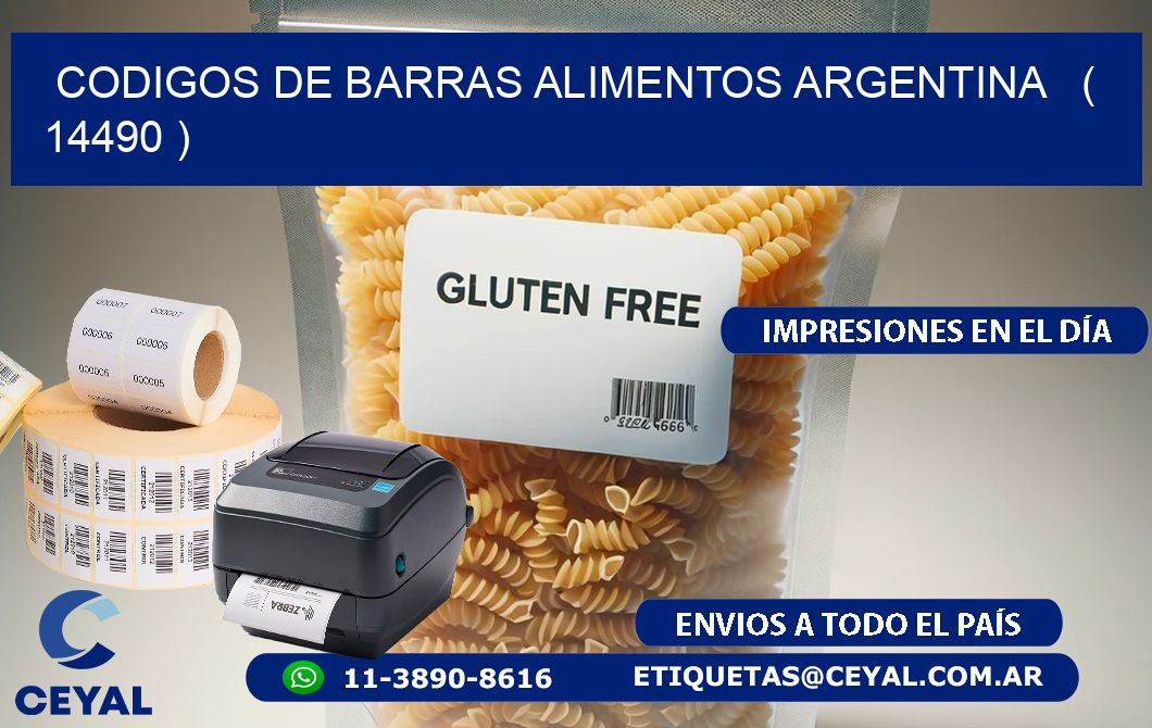 CODIGOS DE BARRAS ALIMENTOS ARGENTINA   ( 14490 )