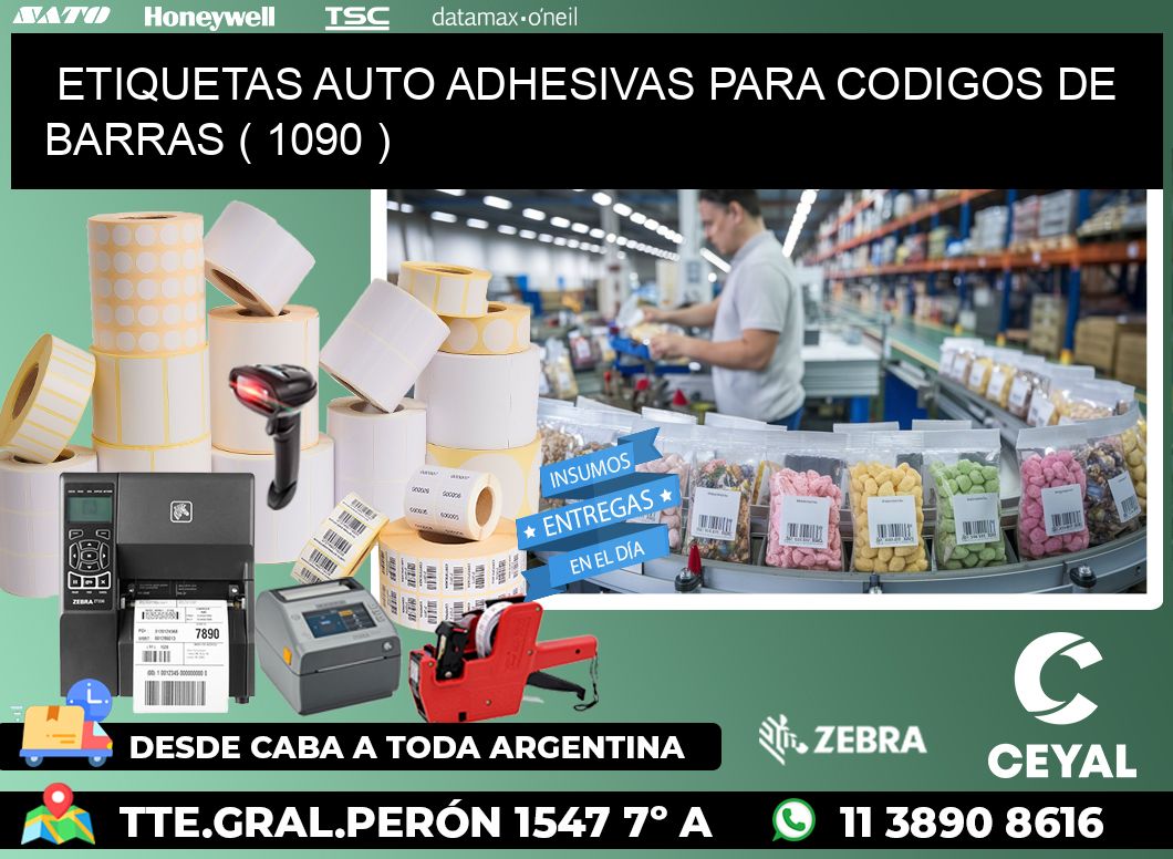 ETIQUETAS AUTO ADHESIVAS PARA CODIGOS DE BARRAS ( 1090 )