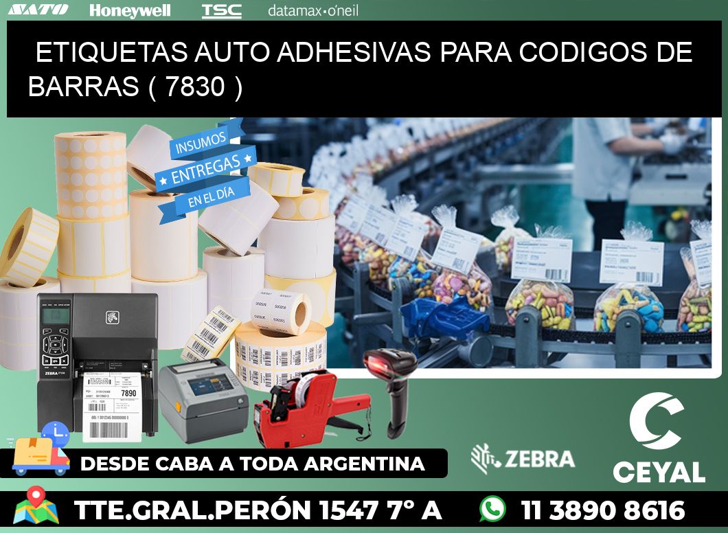 ETIQUETAS AUTO ADHESIVAS PARA CODIGOS DE BARRAS ( 7830 )