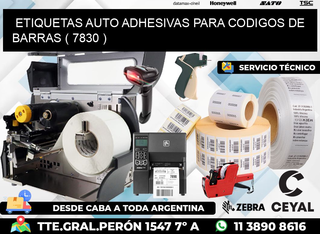 ETIQUETAS AUTO ADHESIVAS PARA CODIGOS DE BARRAS ( 7830 )