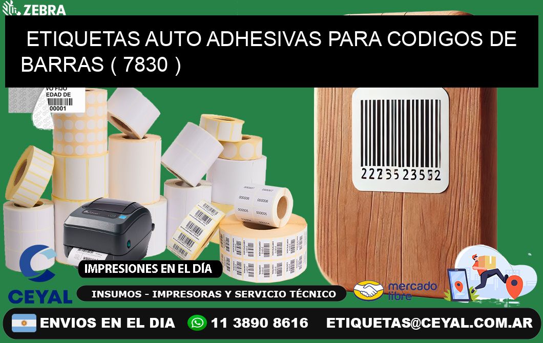 ETIQUETAS AUTO ADHESIVAS PARA CODIGOS DE BARRAS ( 7830 )