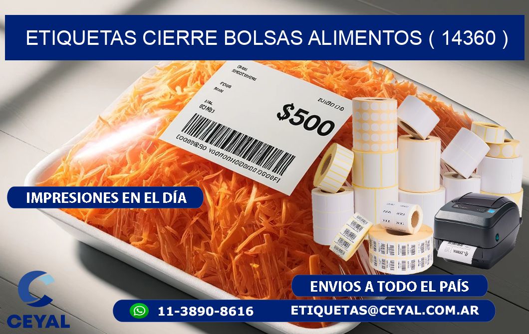 ETIQUETAS CIERRE BOLSAS ALIMENTOS ( 14360 )