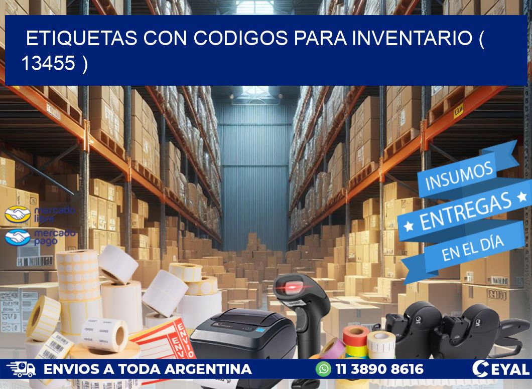 ETIQUETAS CON CODIGOS PARA INVENTARIO ( 13455 )