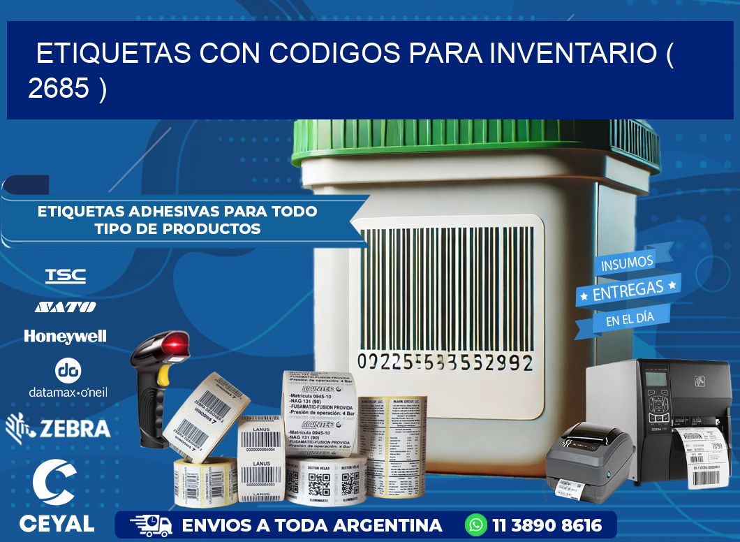 ETIQUETAS CON CODIGOS PARA INVENTARIO ( 2685 )