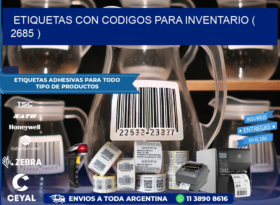 ETIQUETAS CON CODIGOS PARA INVENTARIO ( 2685 )